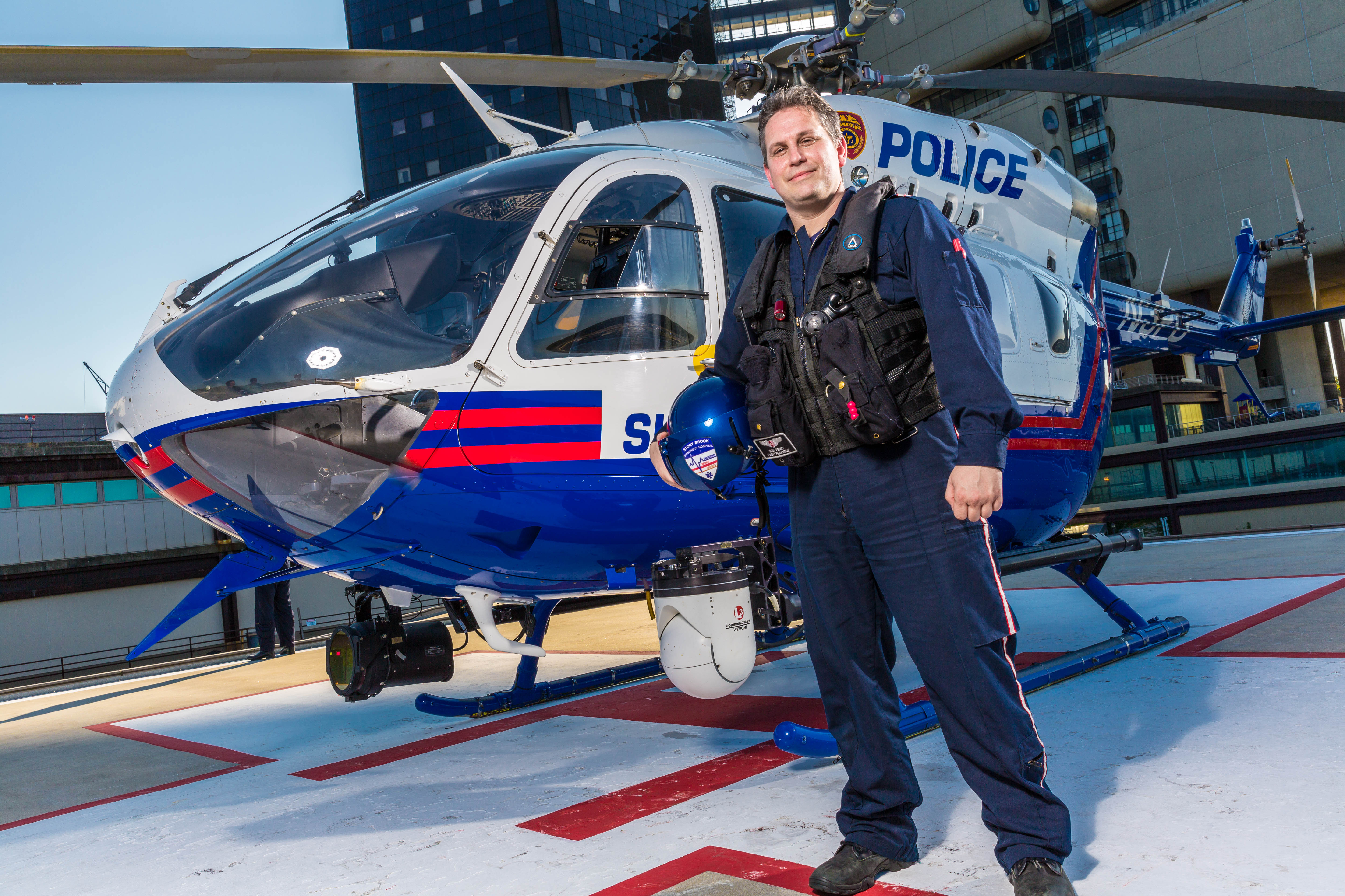 Rudolph Princi in front of EMS Helicopter